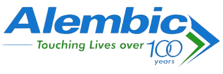 Alembic logo blue text with green arrow